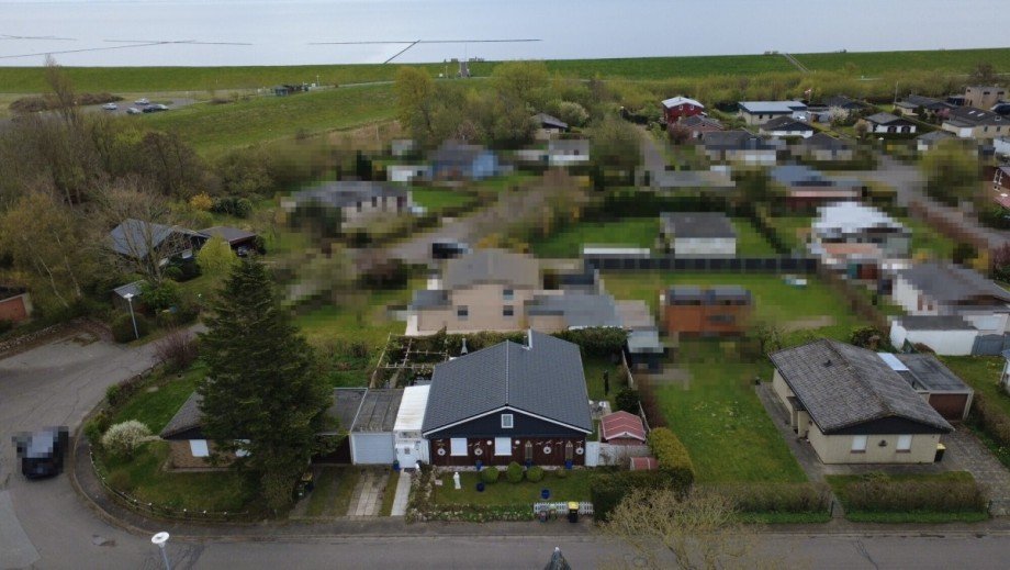 Bild von oben Einfamilienhaus Warwerort